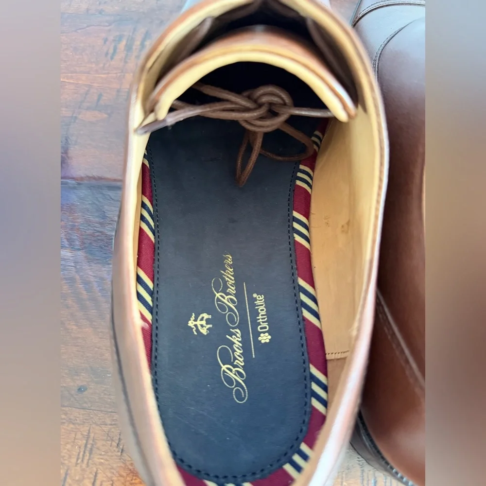 Brooks Brothers Cassel Cap Toe Oxford men’s size 11 Cognac Leather NWOB